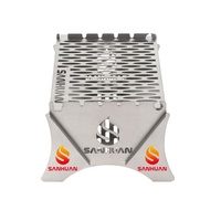 Barbecue portable pliable en acier inoxydable, résistant à la rouille, sans outil, facile à nettoyer, pour pique-nique en plein air, camping-car, 1 à 3 personnes, faibles émissions
