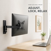 Support mural pour téléviseur DMP LCD105 à mouvement complet, support d'écran articulé en aluminium VESA 75x75 100x100 noir 13-30 pouces