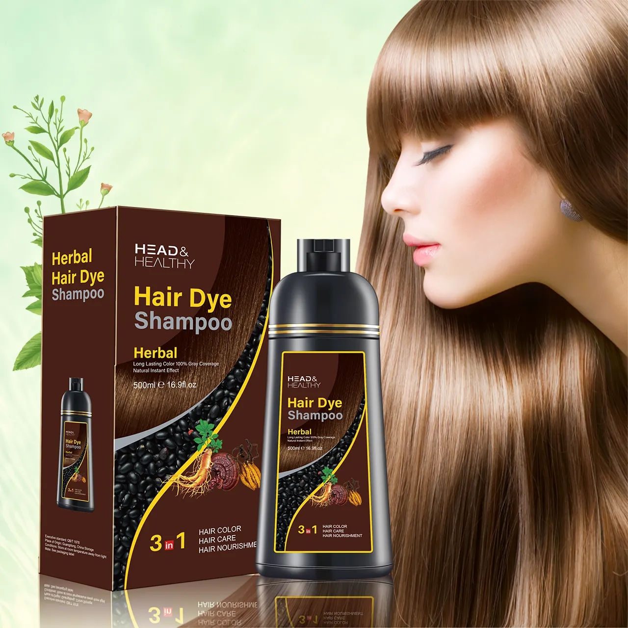 En popüler siyah hava turuncu boya renk saç argan yağı saç boyası şampuan shihuanboya şampuanı saç boya japonya