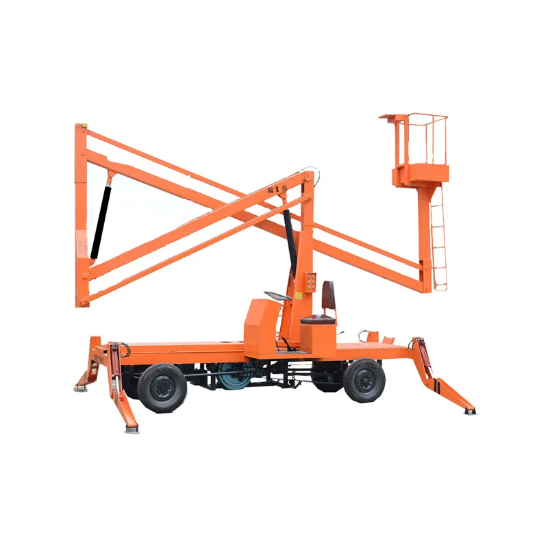 Self propelled Rotary Lifting Table Electric Telescopic Booms Curved Arm Aerial Work Platform