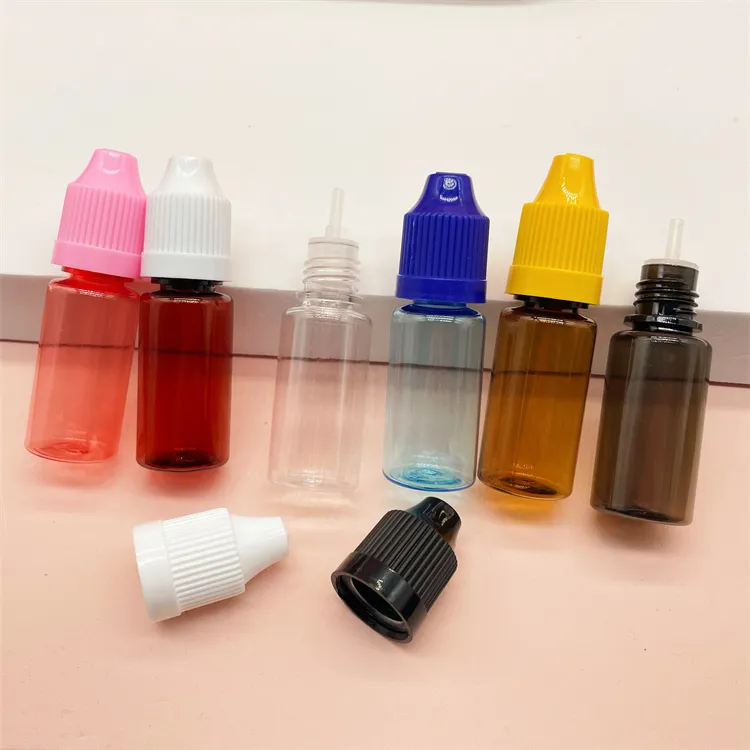Vuoti mini flaconi contagocce in plastica colorati da 10ml bottiglie di ricarica per animali domestici eyedrop bottiglia da 10ml per imballaggio di olio