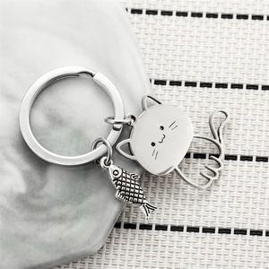Porte-clés vintage en acier inoxydable et alliage de zinc, style rétro, motif <span class=keywords><strong>animal</strong></span> creux, pendentif couple, breloque de sac en métal sérigraphié - Product Image 4