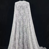 Dentelle française Chantilly florale respirante écologique en gros Blue Dream, dentelle pour cils pour mariage