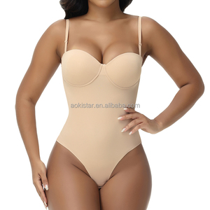 Sexy T-shaped Crotch <strong>Backless</strong> Halter Shaper <strong>Bodysuit</strong> One-Piece Corset Cinching Chest-Supporting <strong>Underwear</strong> Made of Spandex Nylon - Product Image 4