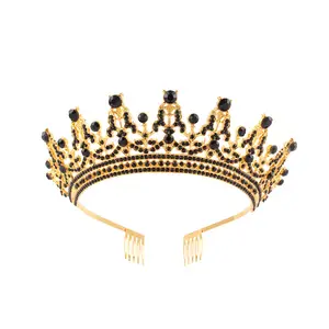 Accesorios para el cabello nupciales hechos a mano de alta calidad coronas barrocas de cristal para mujeres niñas reina princesa corona Tiaras con peine