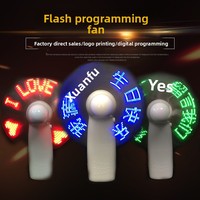Ventilatore Pubblicitario Portatile con Display LED Programmabile, Messaggio Personalizzabile, Batteria, in Plastica, per Uso Domestico