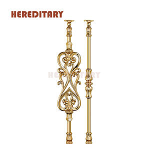 Iç katlanır merdiven korkulukları korkuluklar altın alüminyum alaşım korkuluk filipinler villa modern merdiven korkuluk - Product Image 5