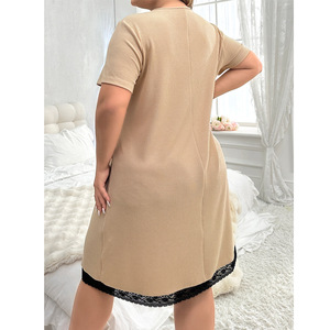 Camicia <span class=keywords><strong>da</strong></span> <span class=keywords><strong>Notte</strong></span> Oversize <span class=keywords><strong>da</strong></span> <span class=keywords><strong>Donna</strong></span> con Scollo a V, Vestito in Pizzo Primavera/Estate, Pigiama, Abbigliamento per Casa - Product Image 3