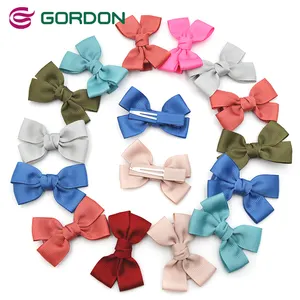 Gordon Ribbons Customize Grosgrain Little Hair Bows With Alligator For Kids Hair Accessory Cute Girl Hair Clip Blue Bows
