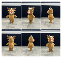 Costume de mascotte cerf gonflable en peluche, costume de Noël gonflable publicitaire, costume de mascotte personnalisé pour adultes
