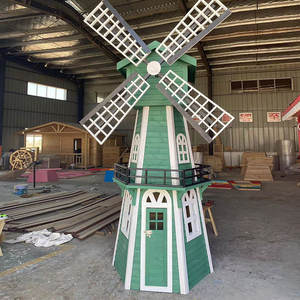 Moulin à vent hollandais pour l'amusement extérieur utilisé dans les fermes scéniques et les parcs à thème amusants Accessoires de paysage en bois pour la décoration de repère - Product Image 4