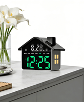 Reloj Despertador LED con Forma de Casa Mood Home, Luz Nocturna con Atenuación Automática, Visualización de Fecha y Día de la Semana