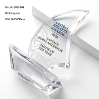 Trophée Bateau à Voile en Cristal K9 Personnalisé, Grande Surface de Gravure, Base en Cristal Transparent, Récompense pour les Performances Professionnelles et l'Excellence