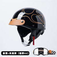 Casque d'été pour hommes et femmes léger Vintage Open Face Casque Retro All-Match Scooter électrique Batterie de voiture Nouveau casque d'été