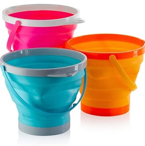 Seau en silicone pliable 10L seau à eau en plastique PP de forme carrée multi-usages pour la plage, le camping et d'autres activités de plein air - Product Image 1