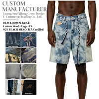 Shorts Bermuda Homme Ample en Denim Polyester/Coton Taille Mi-Haute Style Streetwear – Vente Directe Usine, Service OEM