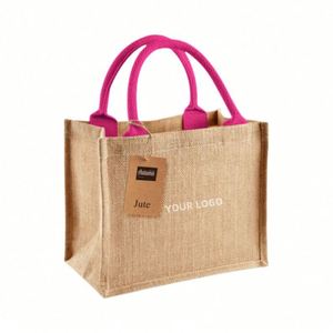 Bolsa de Regalo de Yute Natural Grande y Pequeña con Diseño Personalizado Impreso al por Mayor - Product Image 5