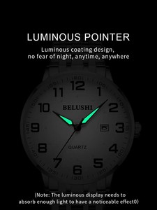 Reloj VVS Lovers de Cuarzo con Números Arábigos, Calendario, Esfera Grande, Luminoso, Resistente al Agua, para Hombre y Mujer - Product Image 5