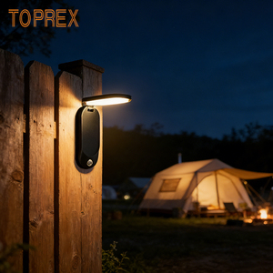 Lampe solaire pliable TOPREX, nouveau modèle, avec détecteur de mouvement, lampe murale LED portable pour tente, jardin et utilisation d'urgence - Product Image 1