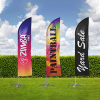 Drapeaux de plumes en polyester imprimés personnalisés pour la publicité promotionnelle Drapeau de plage Bannière volante Drapeaux en forme de larme Affichage extérieur complet
