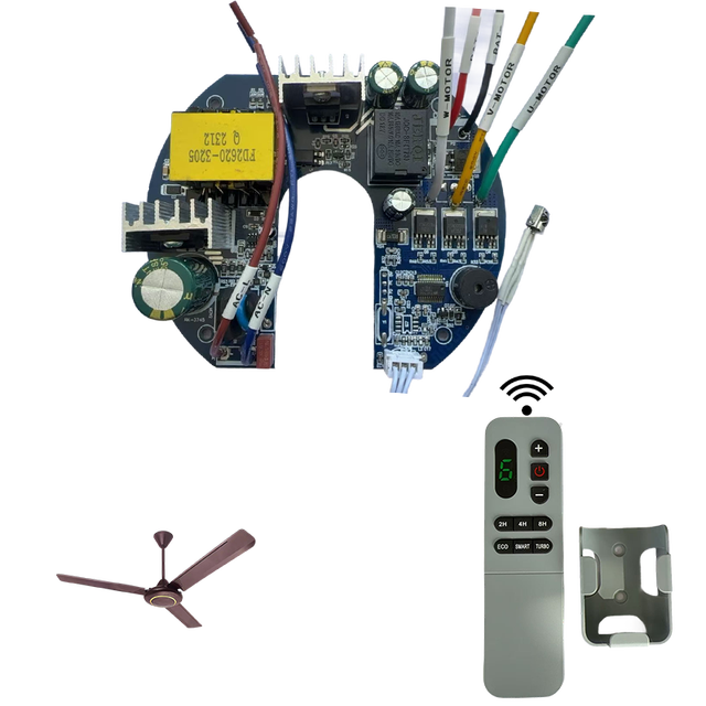 60W AC/DC TXZNKJ TXDF3210E Ceiling Fan Kit with Digital Remote Control & BLDC FR-4 Printed Circuit Board (AC100V-250V)