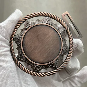 Op Maat Gemaakte Metalen Medaille Van Hoge Kwaliteit 3d Gedraaid Zes Sterren Evenement Medaille Met Blanco Bronzen Medaille