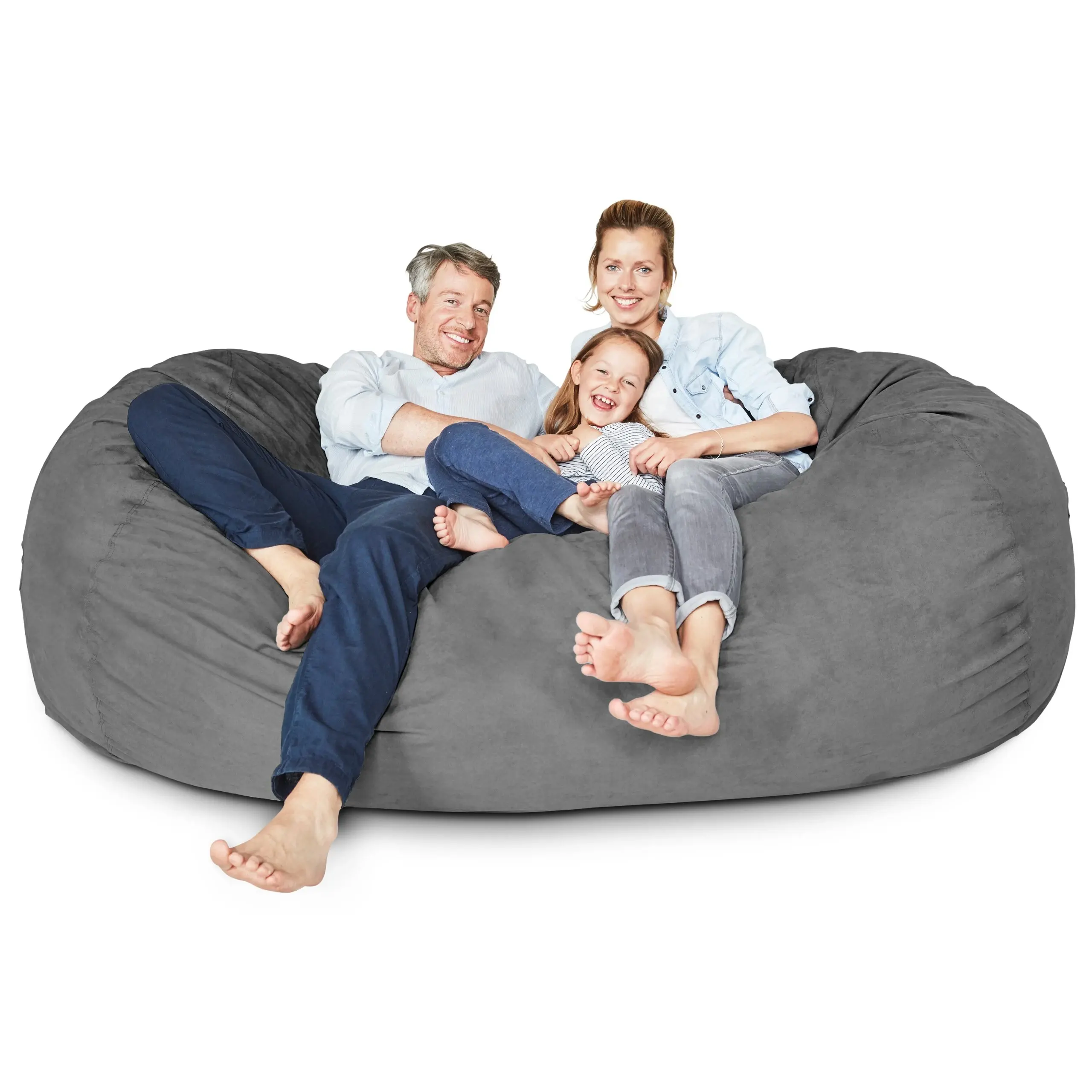 Atacado Couch Puff Gigant 3-7ft Espuma De Memória Grande Grande Sofá Preguiçoso Bean Bag Cadeira Faux Fur Cover Com Sem Enchimento