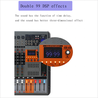 Professionnel numérique double 99 dsp effets interface usb console de son mixage 650W 8 canaux puissance mélangeur audio