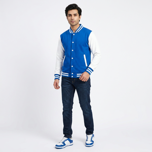 Chaquetas Varsity de Invierno para Hombre, 100% Algodón, con Mangas Reforzadas, Personalizadas OEM, con Botones, Transpirables, Reversibles, de Secado Rápido, Estilo Urbano - Product Image 1