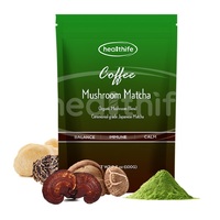 Poudre de matcha aux champignons instantanée de marque privée, mélange de matcha aux champignons de qualité alimentaire, café instantané