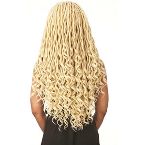 Novità all'ingrosso: Parrucche <span class=keywords><strong>Rasta</strong></span> Bohemian con dreadlock sintetici ricci e trecce cornrow con frontale in pizzo - Product Image 2