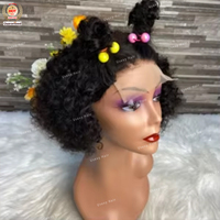Perruque en dentelle pour cosplay, perruque courte noire bouclée pour filles, perruque de princesse pour cosplay, perruque de cosplay Blanche-Neige pour filles