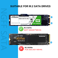 Boîtier adaptateur FIDECO Usb3.1 B Key Usb 3.1 Gen 2 externe Type-c vers Ngff pour disque dur M.2 Sata Ssd