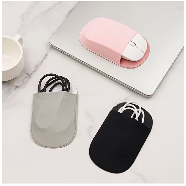 YY Adhesive Mouse Storage Bag for Laptop Accessories, Non-Stick Elastic Mouse Pad Suitable for Office Business Supplies