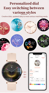 <span class=keywords><strong>Reloj</strong></span> Inteligente con Pantalla Esférica AMOLED <span class=keywords><strong>de</strong></span> 1.43 Pulgadas, Cuerpo Ultrafino, Monitor <span class=keywords><strong>de</strong></span> Ritmo Cardíaco, Llamadas Bluetooth, para Mujer - Product Image 4