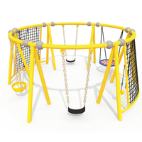 Structure de balançoire extérieure en alliage pour enfants, avec panier suspendu pour tout-petits, filet de sécurité mural, équipement de jeu pour parcs de trampolines et écoles