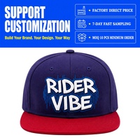 Gorra Deportiva de Moda de Fabricante OEM, 6 Paneles, Logotipo Bordado en 3D, Gorras Estructuradas de Dos Tonos con Cierre a Presión de Plástico
