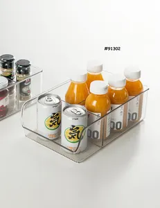 냉장고 보관 정리함 투명 플라스틱 스낵 주최자 3 칸막이이있는 식료품 저장실