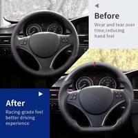 Volant sport en cuir, accessoires personnalisés pour E82/E87/E90/E92/E93 320i/325i M5 2005-2012, véritable fibre de carbone pour voiture