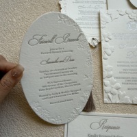 Impression Vanille sur Papier Offset Premium, Gaufrage Sculpté, Estampage Or, Impression Typographique, Impression Numérique, Logo Personnalisé, Modèle 465 Mariage