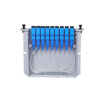 Splitter PLC 1x4 Berkualitas Tinggi dengan Konektor SC-UPC untuk FTTH, Perangkat Pembagi Serat Optik dengan Garansi 1 Tahun, Penjualan Langsung Pabrik