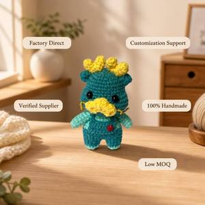 Mascota de Dragón Tejida a Crochet, Hecha a Mano, con Overol, Decoración de Escritorio, Regalo para el Año Nuevo <span class=keywords><strong>Chino</strong></span> - Product Image 1