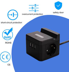חם מכירת קובייה בצורת שקע שקע מגן גרמנית סגנון גרמני עם usb 16a מדורג 2 נקודות AC z-גל רשת - Product Image 4