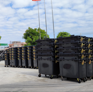 Outdoor Heavy Duty 660L HDPE Virgin Material With 4 Wheels And Pedal And Lid Wastebin/ Plastic Trash/plastic Bins