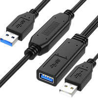 Premium 10M/20M/25M/30M USB 2.0/3.0 câble d'extension connecteurs métalliques nickelés Durable M F USB imprimantes Scanners tresse
