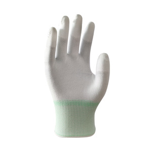 Guantes de nailon Qinfan con textura antideslizante en las puntas para pruebas de equipos electrónicos, sin polvo, no estériles - Product Image 2