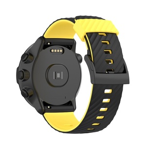 Bracelet de poignet en caoutchouc double couleur 24mm, <span class=keywords><strong>Spartan</strong></span> <span class=keywords><strong>Sport</strong></span> <span class=keywords><strong>HR</strong></span> 9 D5 pour <span class=keywords><strong>Suunto</strong></span> 7, bracelet de montre en Silicone - Product Image 3