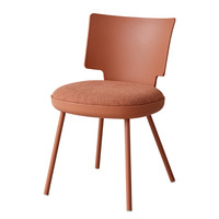 Chaise de salle à manger moderne en tissu rembourré avec pieds en métal de couleur assortie, en stock, pour restaurant, hôpital, appartement