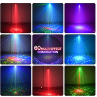 Mini projecteurs LED de scène à activation sonore, lumière laser DJ avec télécommande, lumière de fête LED rechargeable par USB pour KTV