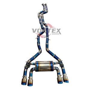 Système d'échappement cat-back à soupapes en titane bleu brûlé Vortex pour BMW M3 F80 M4 F82 S55 3.0T 2014-2018, silencieux de performance pour course - Product Image 1